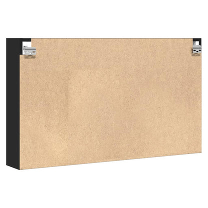 Vitrinekast 100x15x58 cm bewerkt hout zwart - AllerleiShop