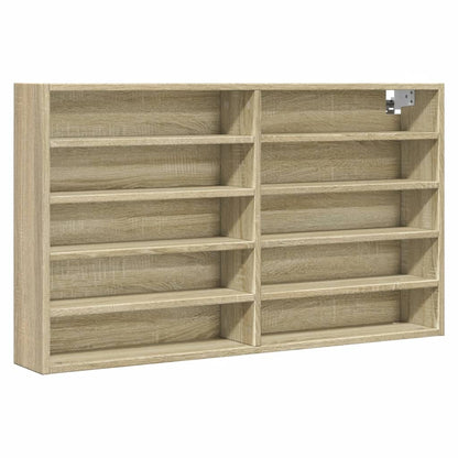 Vitrinekast 100x15x58 cm bewerkt hout sonoma eikenkleurig - AllerleiShop