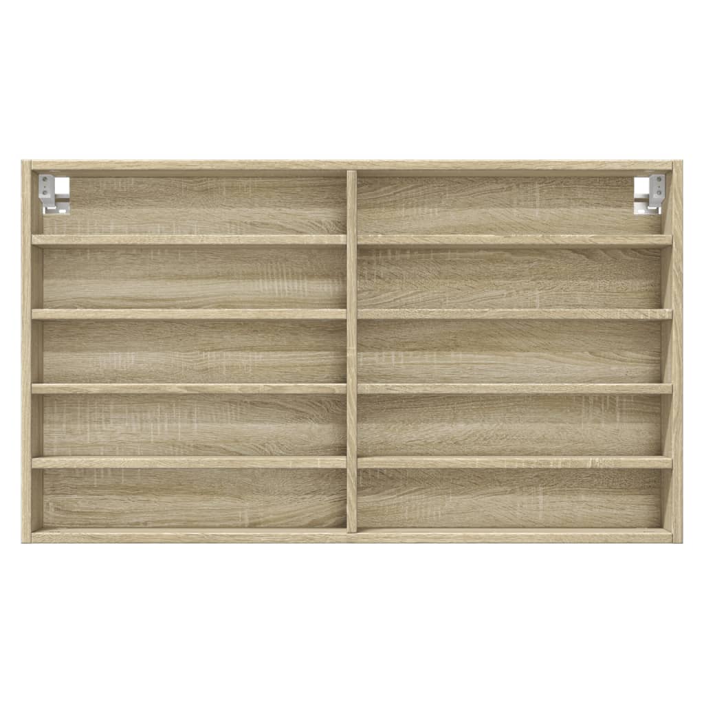 Vitrinekast 100x15x58 cm bewerkt hout sonoma eikenkleurig - AllerleiShop