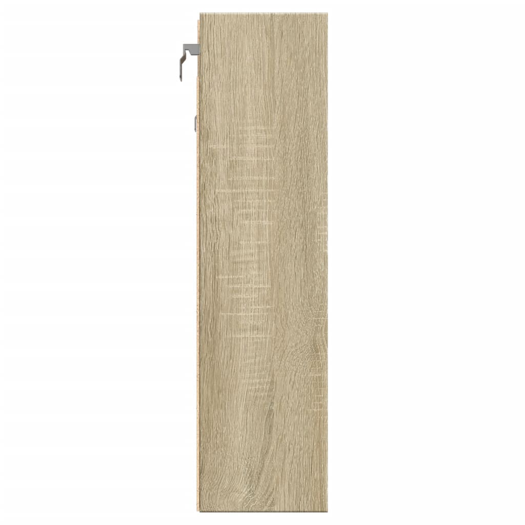 Vitrinekast 100x15x58 cm bewerkt hout sonoma eikenkleurig - AllerleiShop