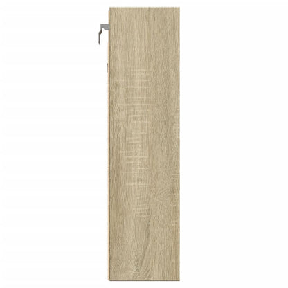 Vitrinekast 100x15x58 cm bewerkt hout sonoma eikenkleurig - AllerleiShop