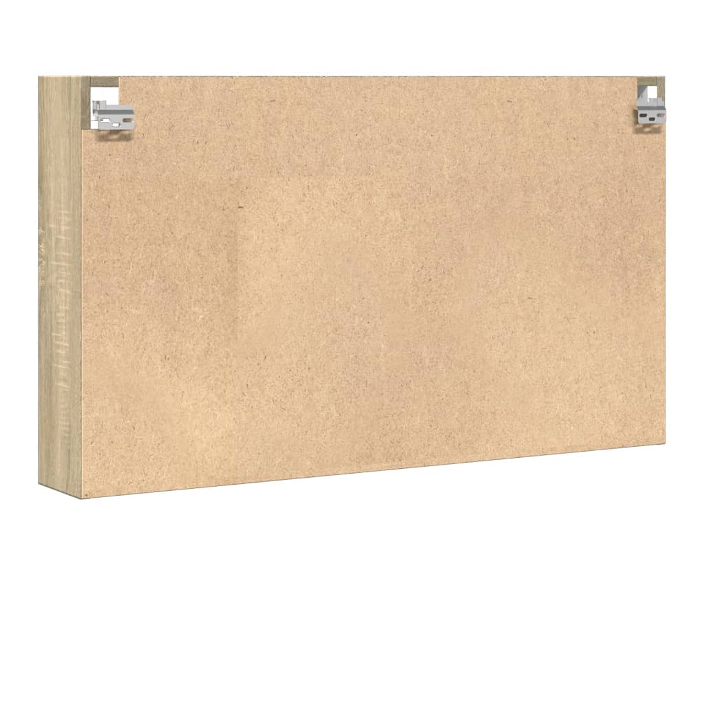 Vitrinekast 100x15x58 cm bewerkt hout sonoma eikenkleurig - AllerleiShop