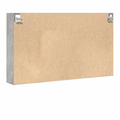 Vitrinekast 100x15x58 cm bewerkt hout betongrijs - AllerleiShop