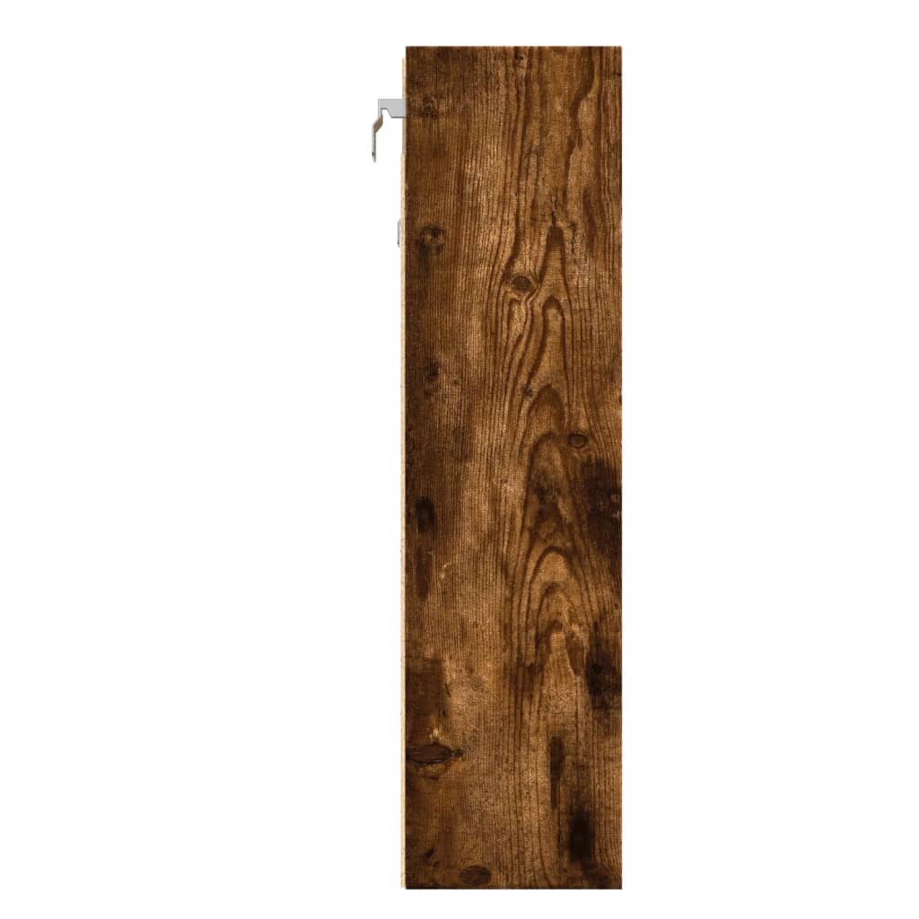 Vitrinekast 100x15x58 cm bewerkt hout gerookt eikenkleurig - AllerleiShop