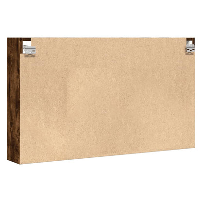 Vitrinekast 100x15x58 cm bewerkt hout gerookt eikenkleurig - AllerleiShop