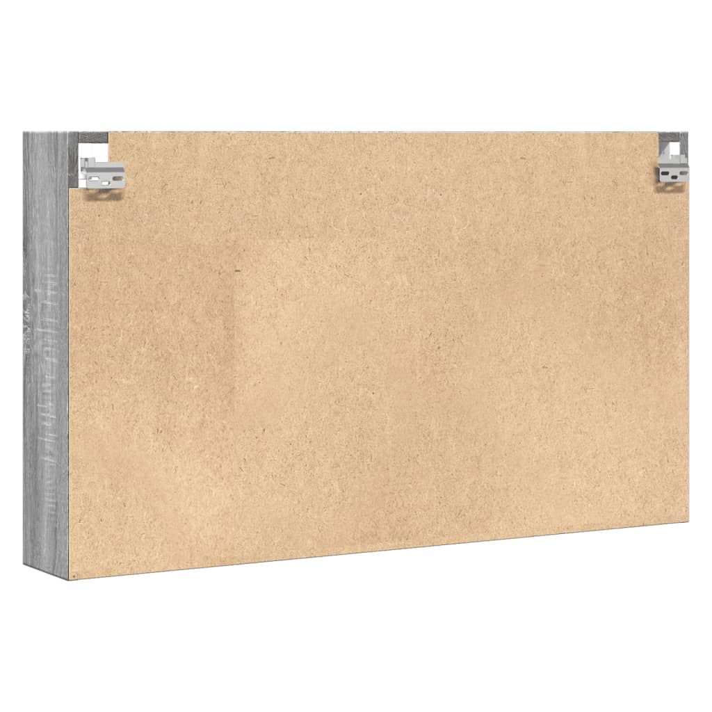 Vitrinekast 100x15x58 cm bewerkt hout grijs sonoma eikenkleurig - AllerleiShop