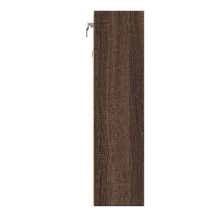 Vitrinekast 100x15x58 cm bewerkt hout bruin eikenkleurig - AllerleiShop