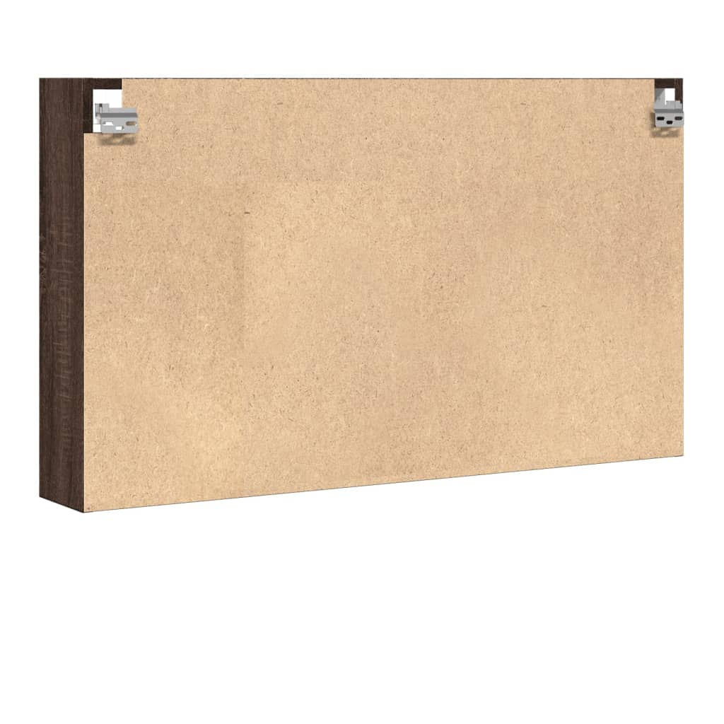 Vitrinekast 100x15x58 cm bewerkt hout bruin eikenkleurig - AllerleiShop