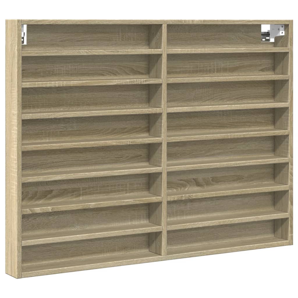 Vitrinekast 100x8,5x75 cm bewerkt hout sonoma eikenkleurig - AllerleiShop