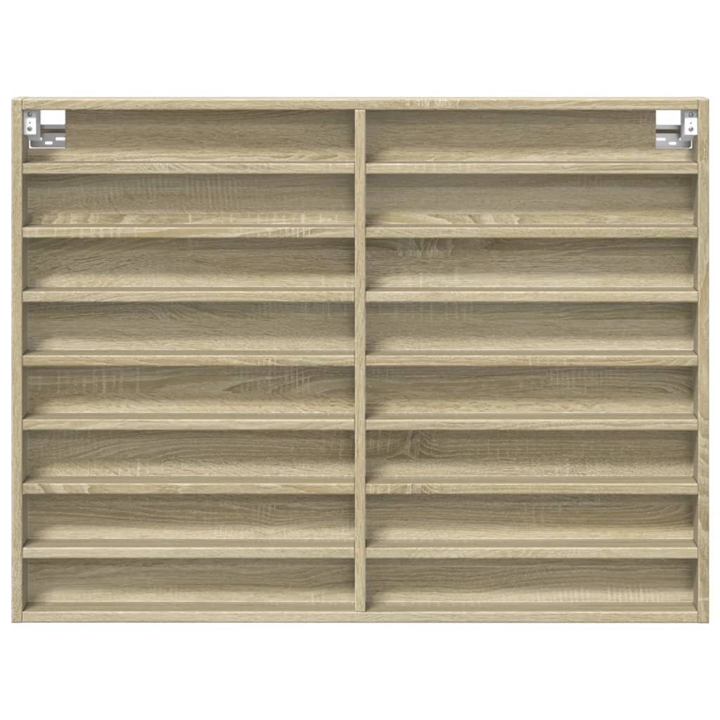 Vitrinekast 100x8,5x75 cm bewerkt hout sonoma eikenkleurig - AllerleiShop