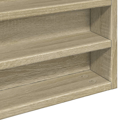 Vitrinekast 100x8,5x75 cm bewerkt hout sonoma eikenkleurig - AllerleiShop