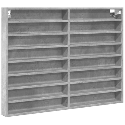 Vitrinekast 100x8,5x75 cm bewerkt hout betongrijs - AllerleiShop