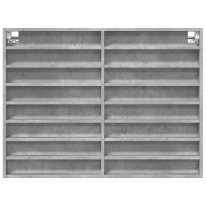 Vitrinekast 100x8,5x75 cm bewerkt hout betongrijs - AllerleiShop