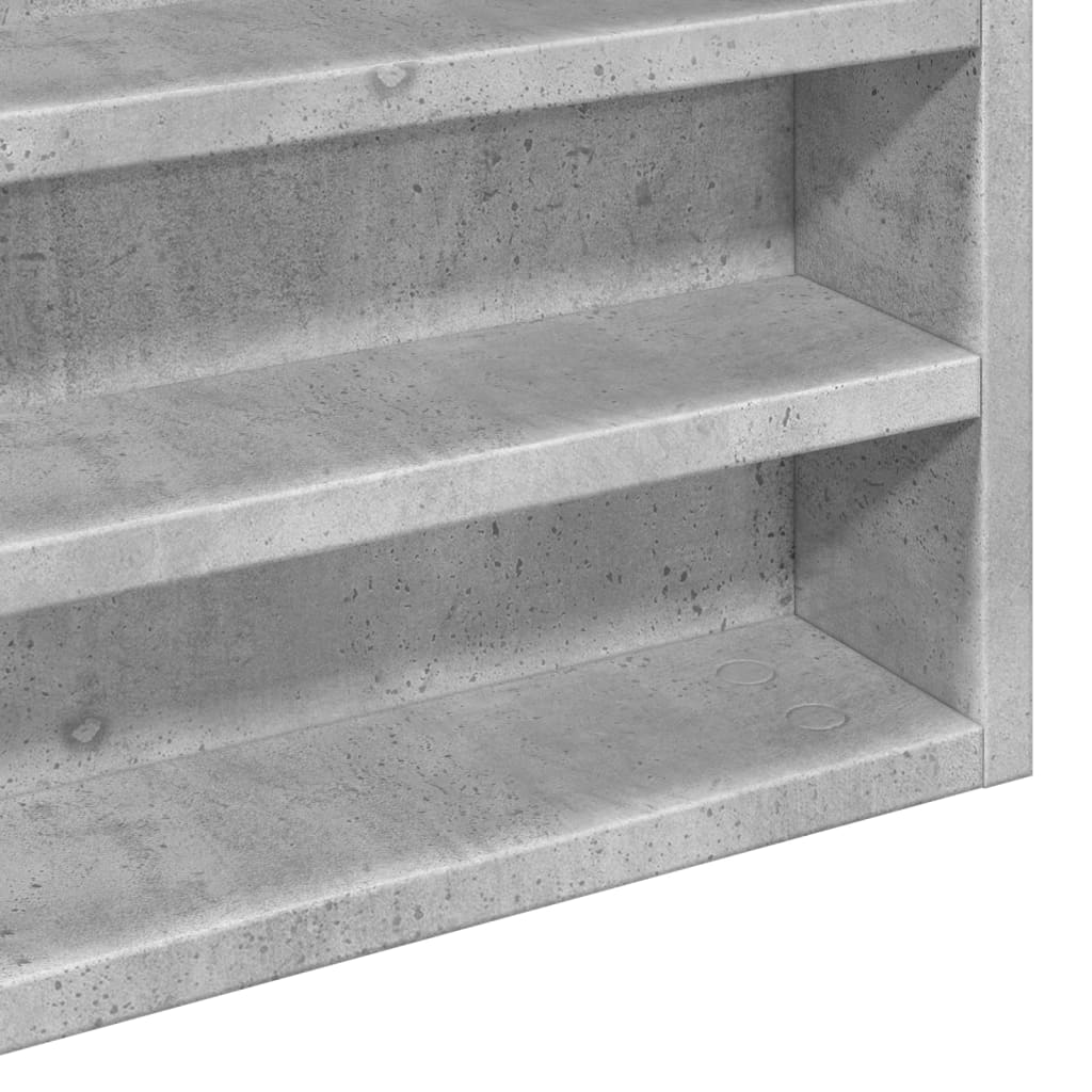 Vitrinekast 100x8,5x75 cm bewerkt hout betongrijs - AllerleiShop