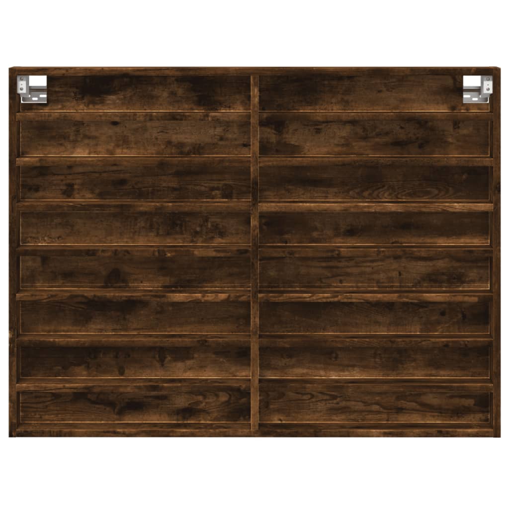 Vitrinekast 100x8,5x75 cm bewerkt hout gerookt eikenkleurig - AllerleiShop