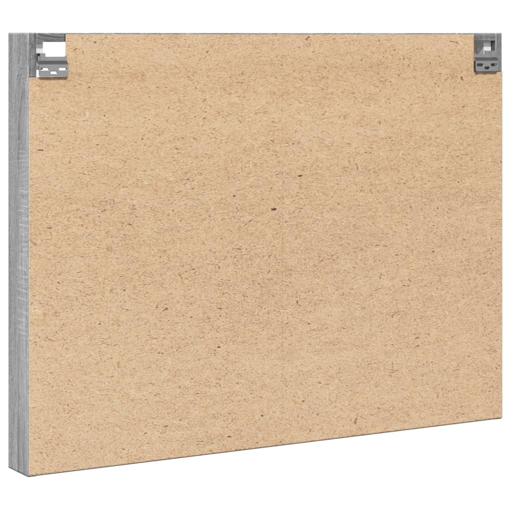 Vitrinekast 100x8,5x75 cm bewerkt hout grijs sonoma eikenkleur - AllerleiShop