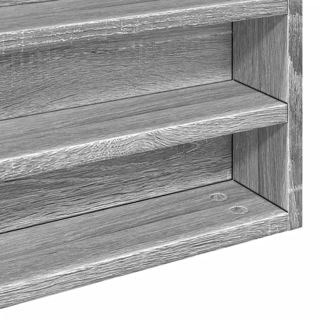 Vitrinekast 100x8,5x75 cm bewerkt hout grijs sonoma eikenkleur - AllerleiShop