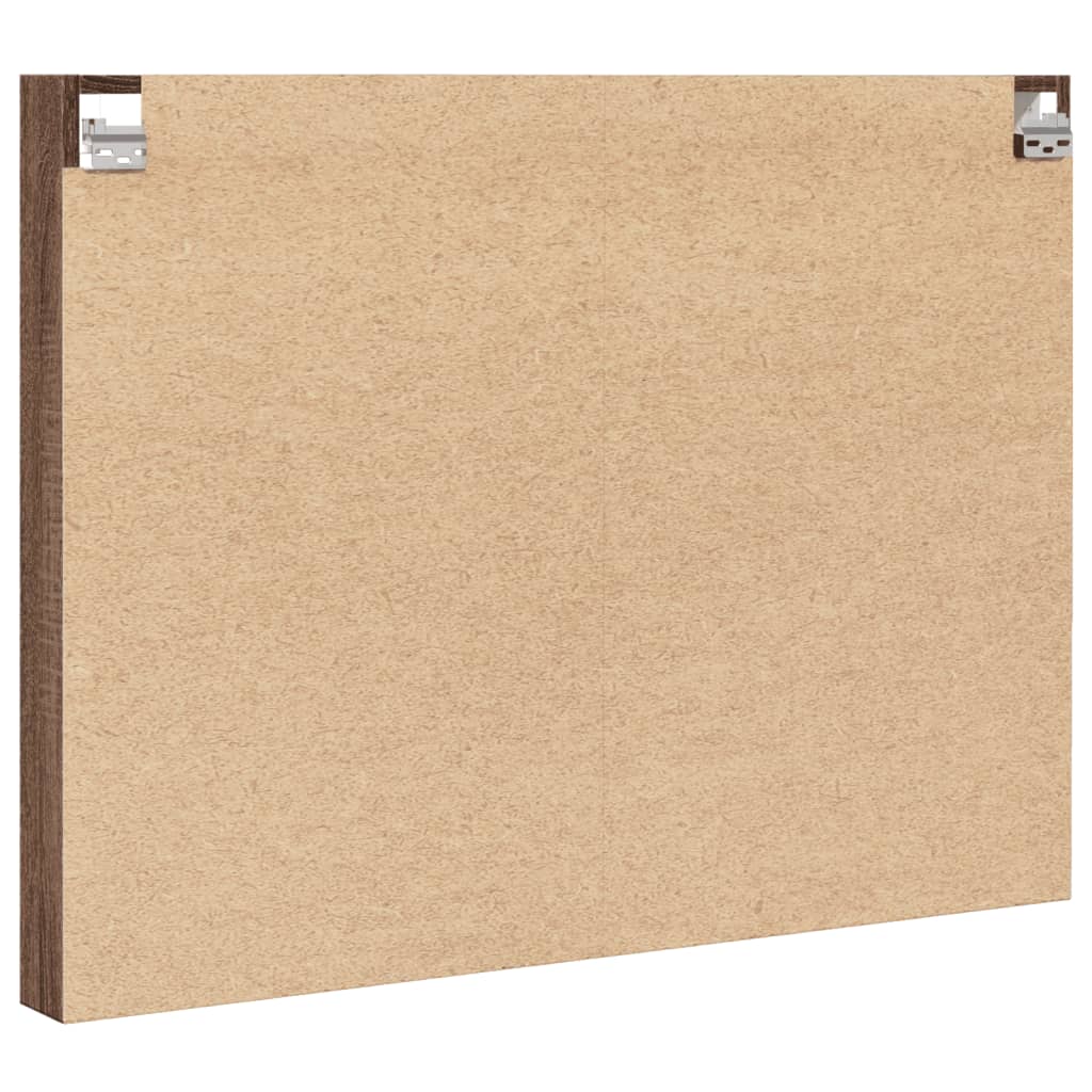 Vitrinekast 100x8,5x75 cm bewerkt hout bruin eikenkleur - AllerleiShop