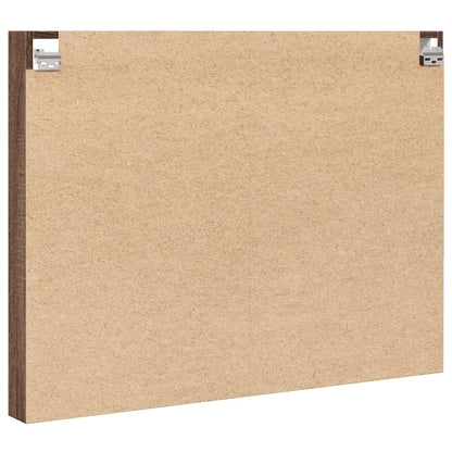 Vitrinekast 100x8,5x75 cm bewerkt hout bruin eikenkleur - AllerleiShop