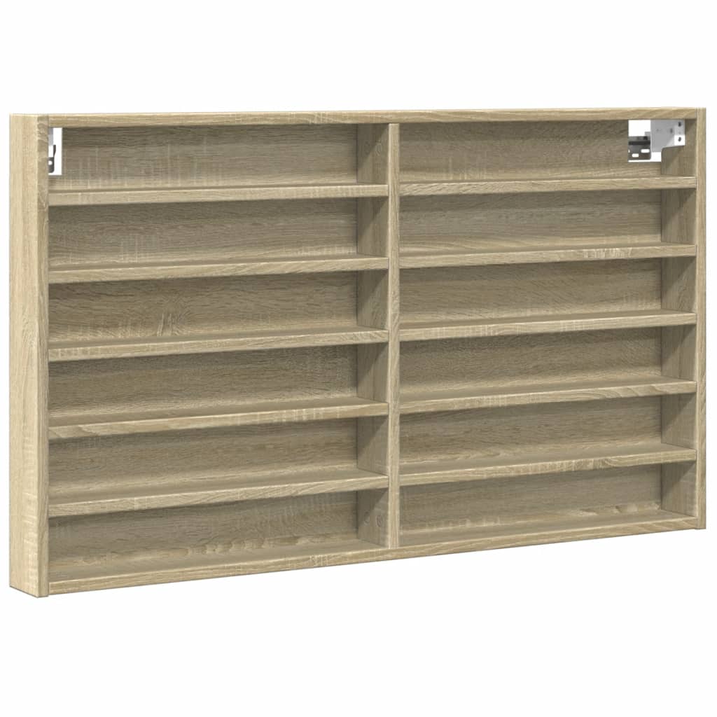 Vitrinekast 100x8,5x58 cm bewerkt hout sonoma eikenkleurig - AllerleiShop