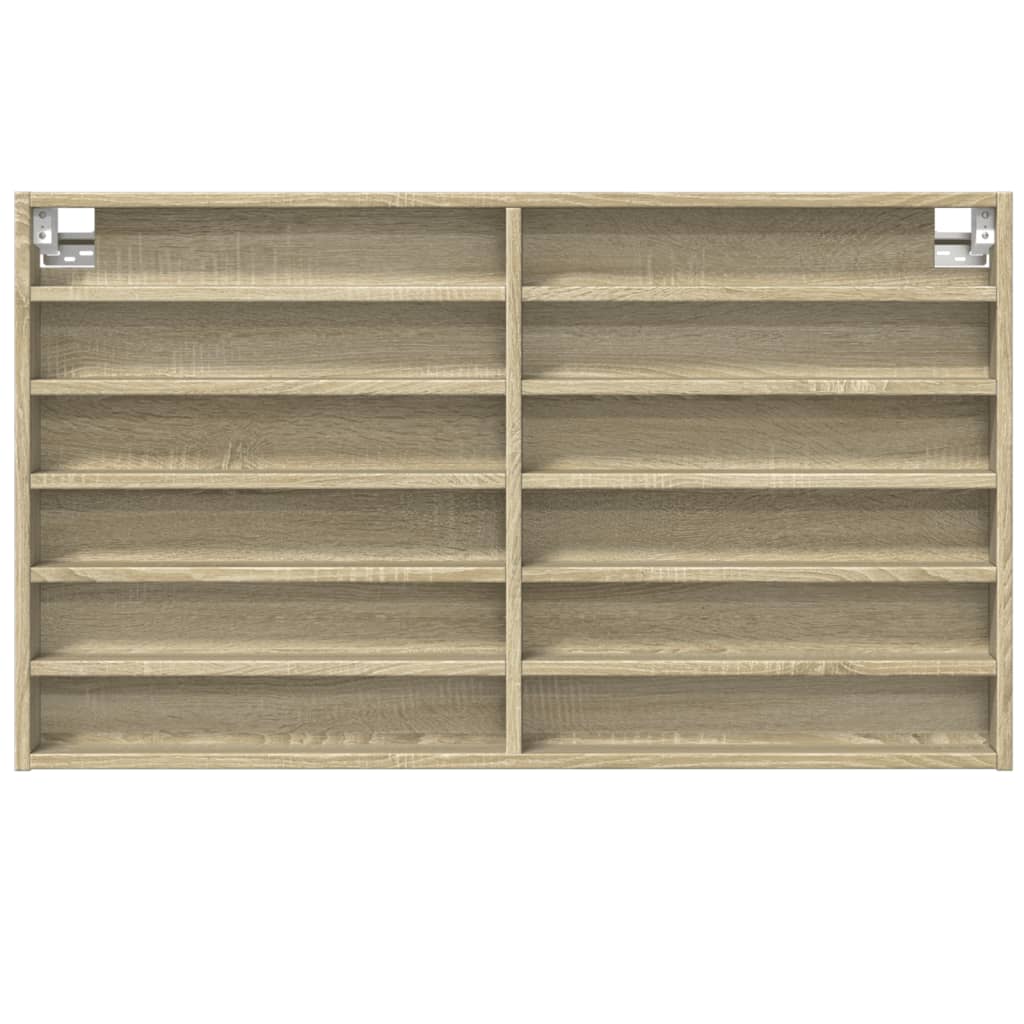 Vitrinekast 100x8,5x58 cm bewerkt hout sonoma eikenkleurig - AllerleiShop