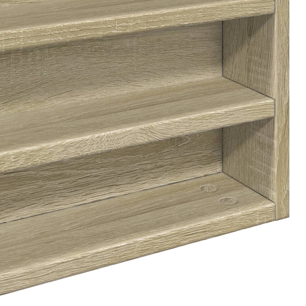 Vitrinekast 100x8,5x58 cm bewerkt hout sonoma eikenkleurig - AllerleiShop