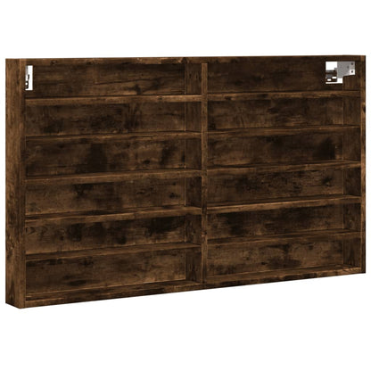 Vitrinekast 100x8,5x58 cm bewerkt hout gerookt eikenkleurig - AllerleiShop