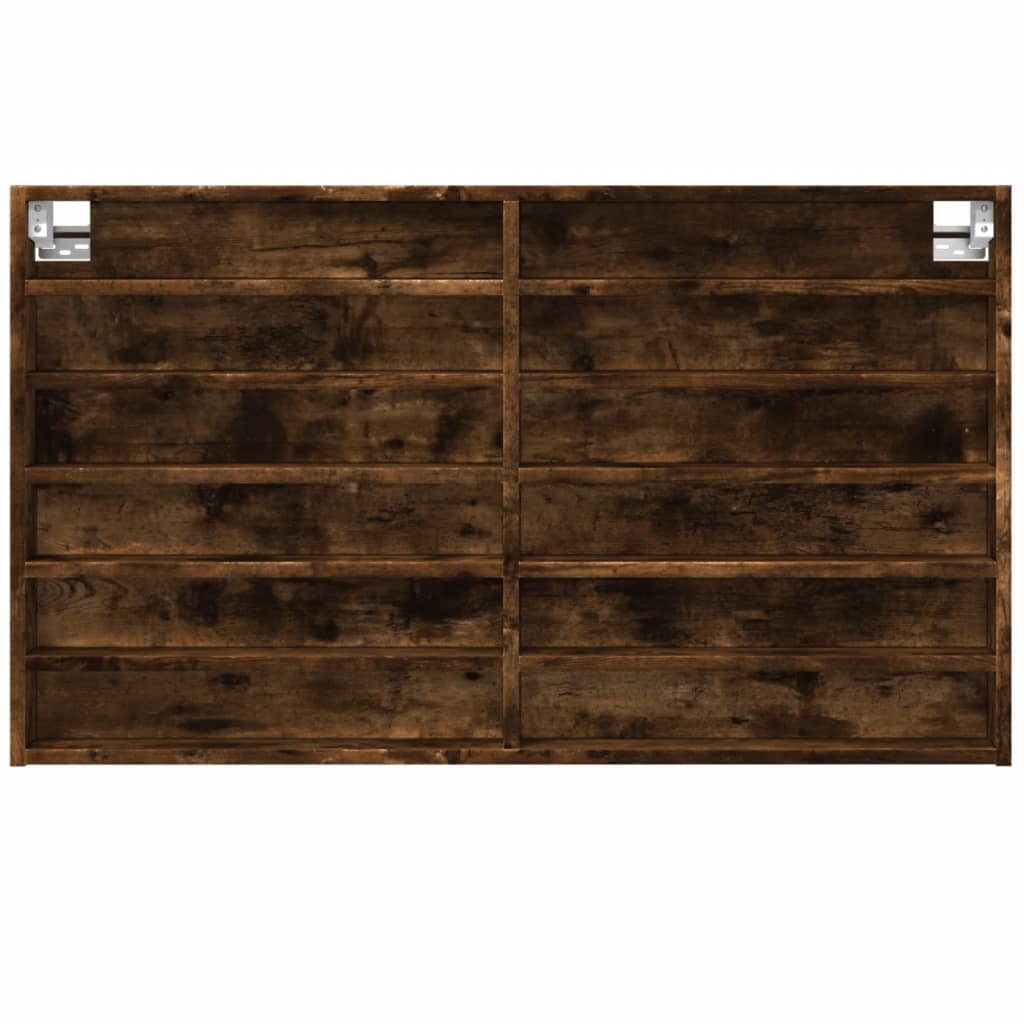 Vitrinekast 100x8,5x58 cm bewerkt hout gerookt eikenkleurig - AllerleiShop