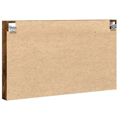 Vitrinekast 100x8,5x58 cm bewerkt hout gerookt eikenkleurig - AllerleiShop