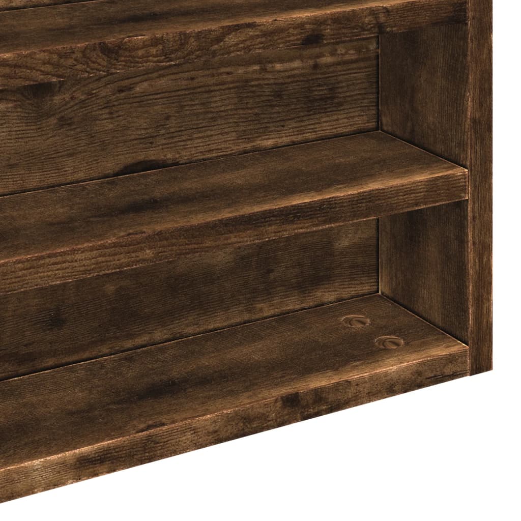 Vitrinekast 100x8,5x58 cm bewerkt hout gerookt eikenkleurig - AllerleiShop