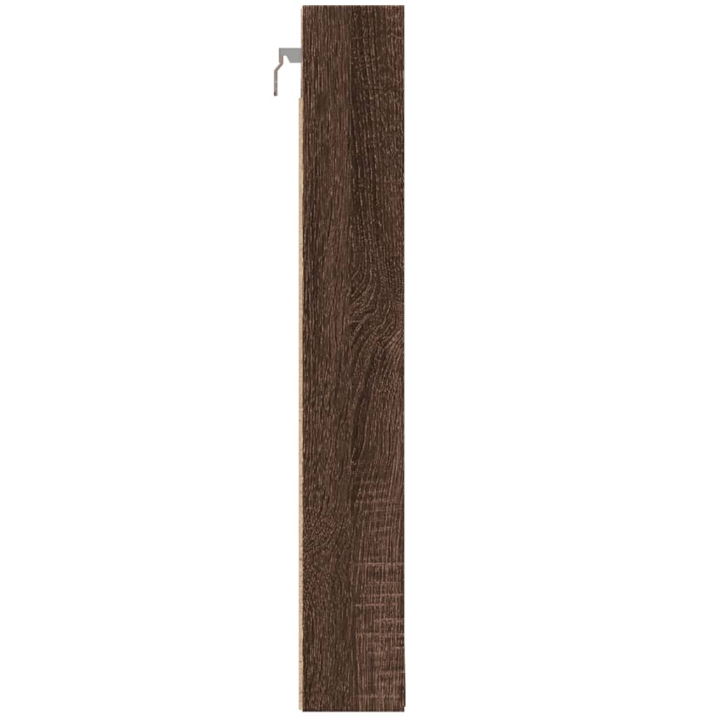 Vitrinekast 100x8,5x58 cm bewerkt hout bruin eikenkleurig - AllerleiShop