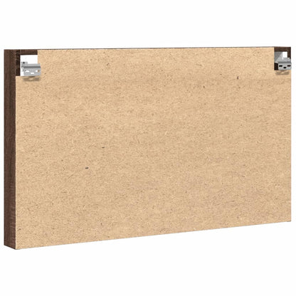 Vitrinekast 100x8,5x58 cm bewerkt hout bruin eikenkleurig - AllerleiShop