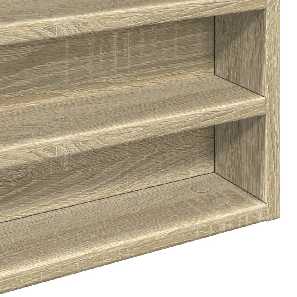 Vitrinekast 100x8,5x50 cm bewerkt hout sonoma eikenkleurig - AllerleiShop