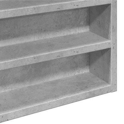 Vitrinekast 100x8,5x50 cm bewerkt hout betongrijs - AllerleiShop