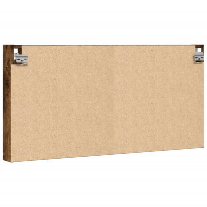 Vitrinekast 100x8,5x50 cm bewerkt hout gerookt eikenkleurig - AllerleiShop