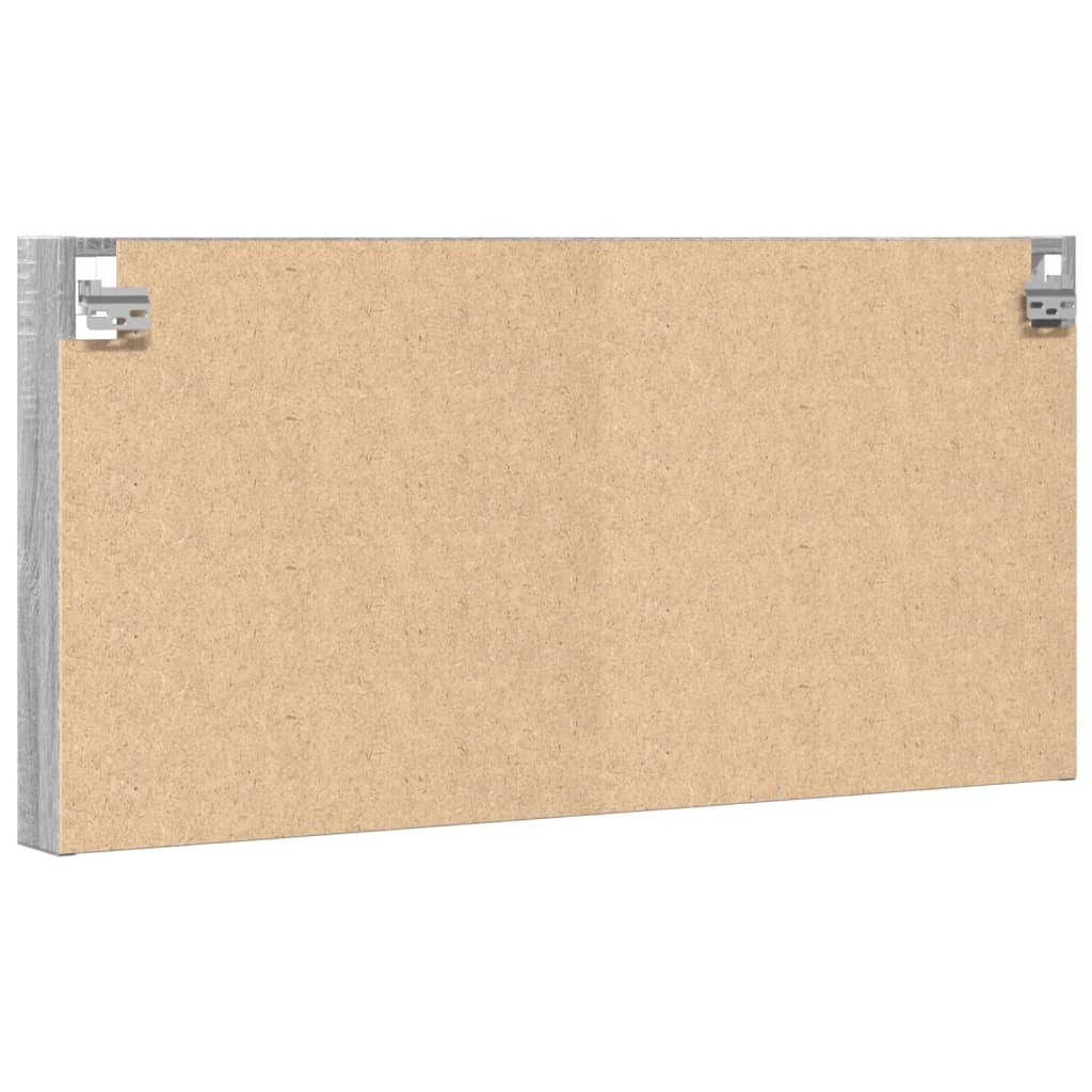 Vitrinekast 100x8,5x50 cm bewerkt hout grijs sonoma eikenkleur - AllerleiShop