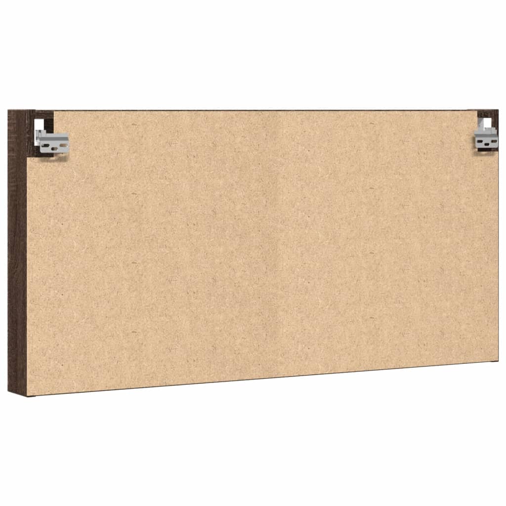 Vitrinekast 100x8,5x50 cm bewerkt hout bruin eikenkleurig - AllerleiShop