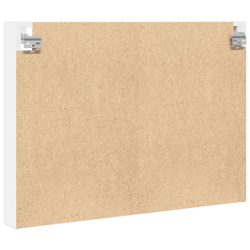 Vitrinekast 80x8,5x58 cm bewerkt hout wit - AllerleiShop