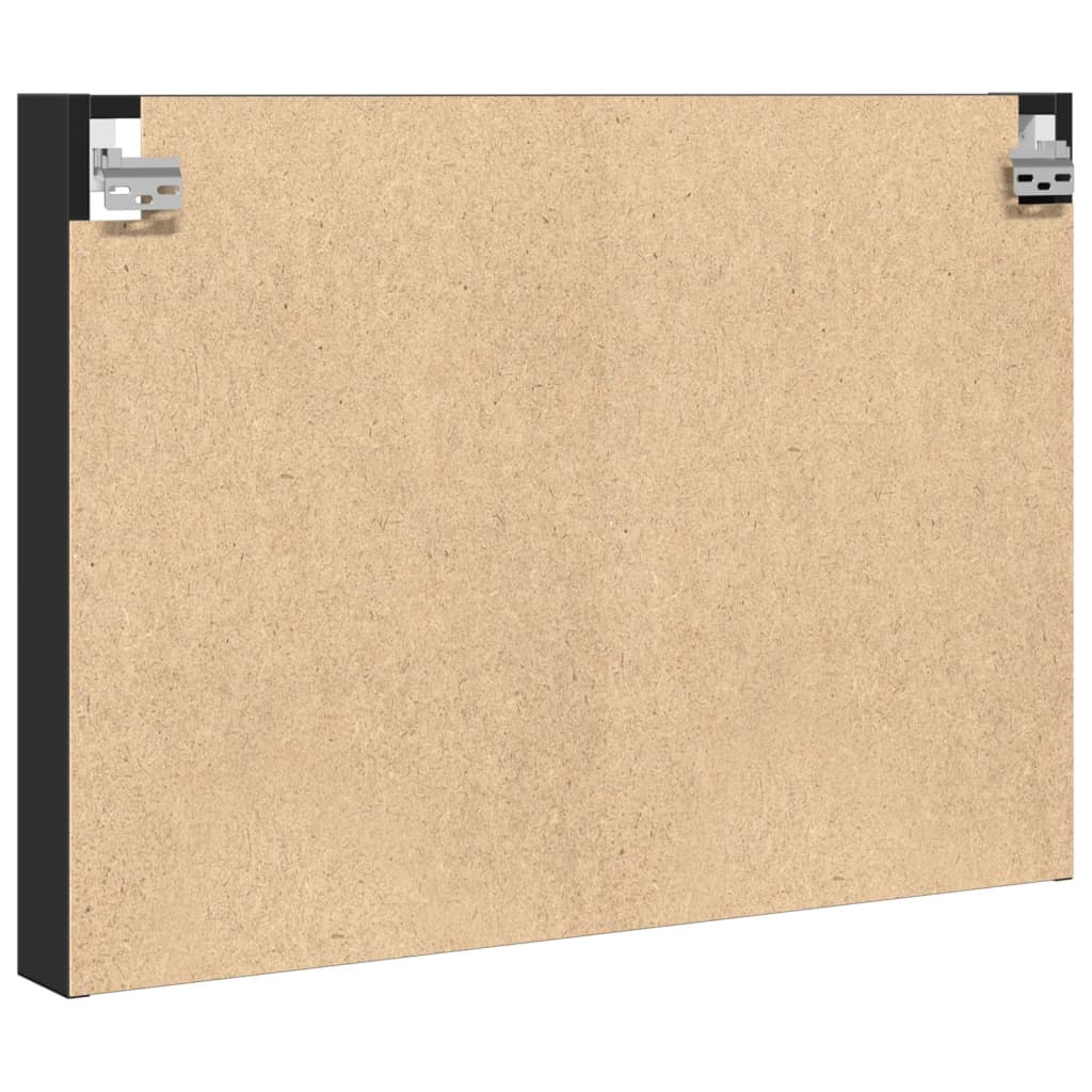 Vitrinekast 80x8,5x58 cm bewerkt hout zwart - AllerleiShop