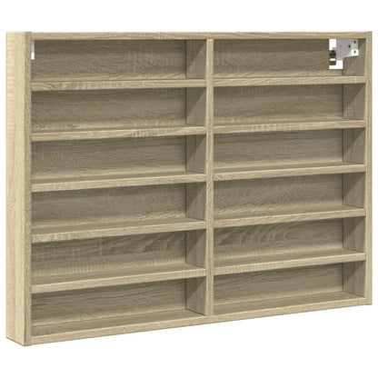 Vitrinekast 80x8,5x58 cm bewerkt hout sonoma eikenkleurig - AllerleiShop