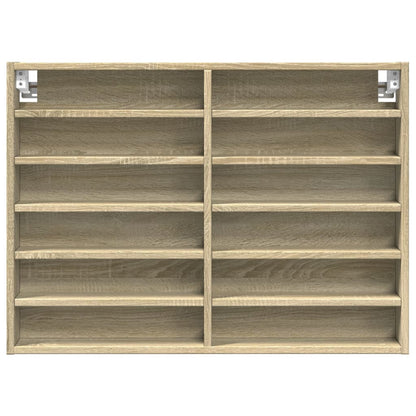 Vitrinekast 80x8,5x58 cm bewerkt hout sonoma eikenkleurig - AllerleiShop