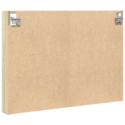 Vitrinekast 80x8,5x58 cm bewerkt hout sonoma eikenkleurig - AllerleiShop