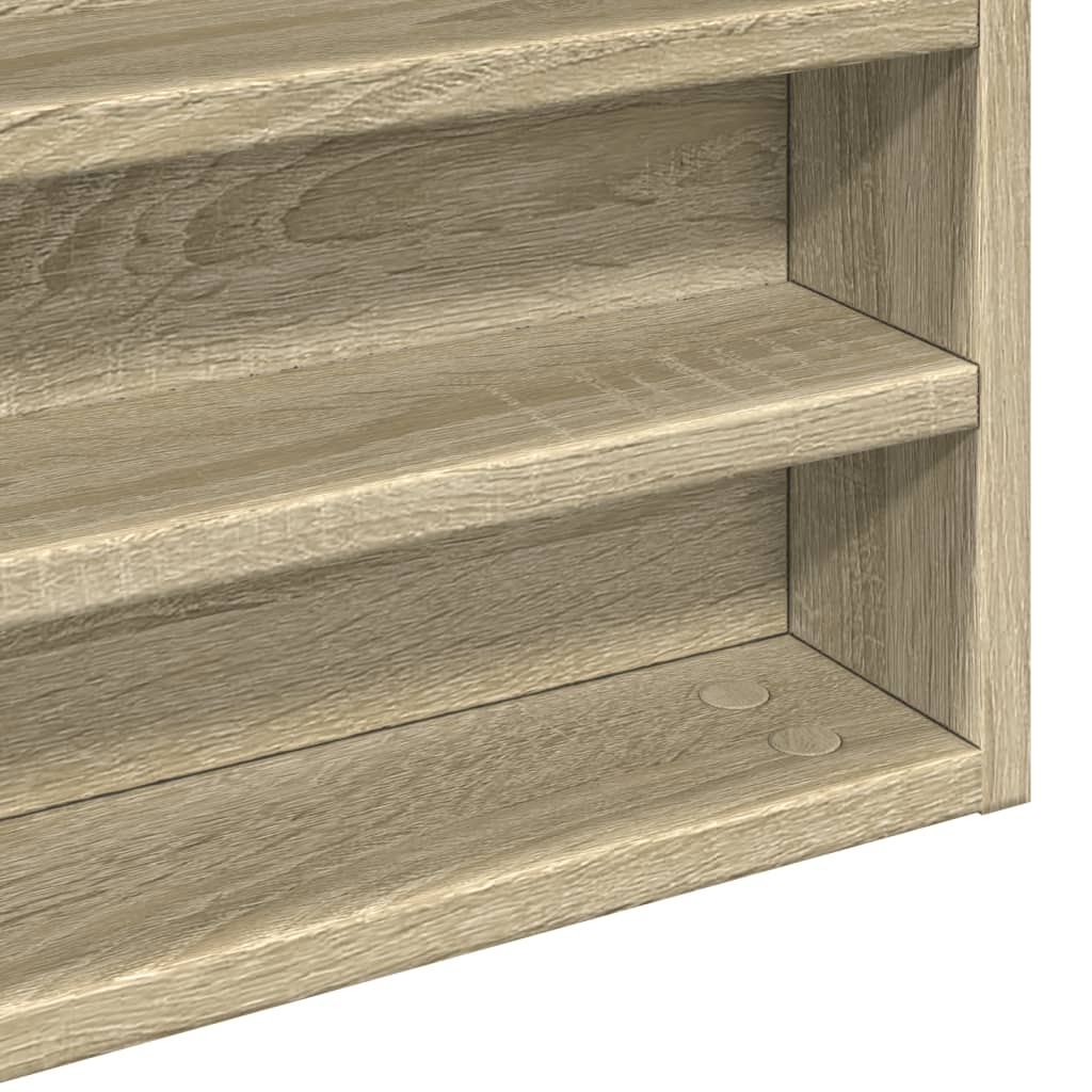 Vitrinekast 80x8,5x58 cm bewerkt hout sonoma eikenkleurig - AllerleiShop