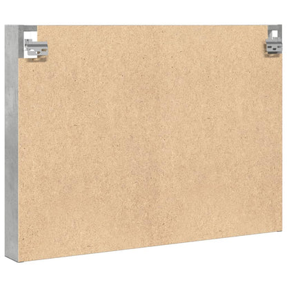 Vitrinekast 80x8,5x58 cm bewerkt hout betongrijs - AllerleiShop