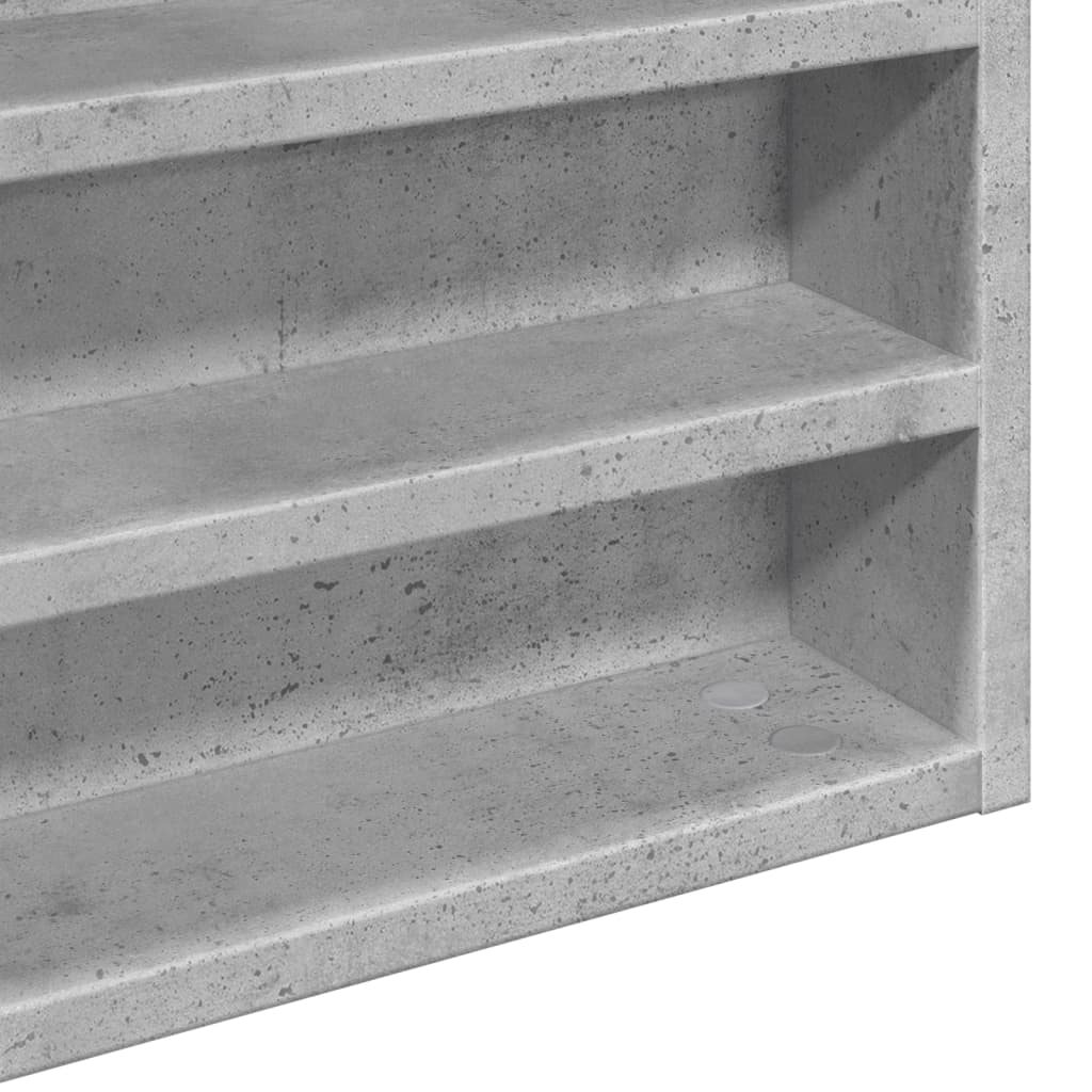 Vitrinekast 80x8,5x58 cm bewerkt hout betongrijs - AllerleiShop