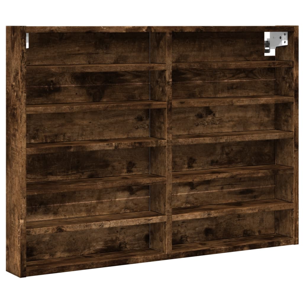 Vitrinekast 80x8,5x58 cm bewerkt hout gerookt eikenkleurig - AllerleiShop