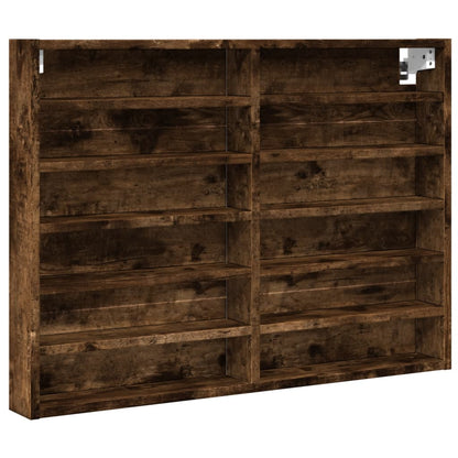 Vitrinekast 80x8,5x58 cm bewerkt hout gerookt eikenkleurig - AllerleiShop