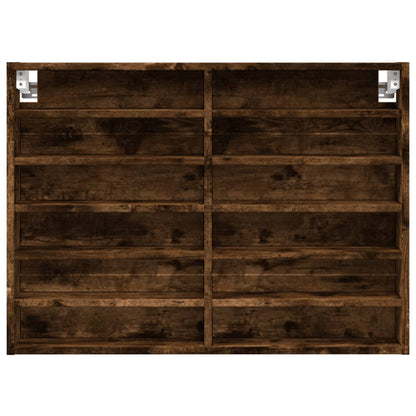 Vitrinekast 80x8,5x58 cm bewerkt hout gerookt eikenkleurig - AllerleiShop