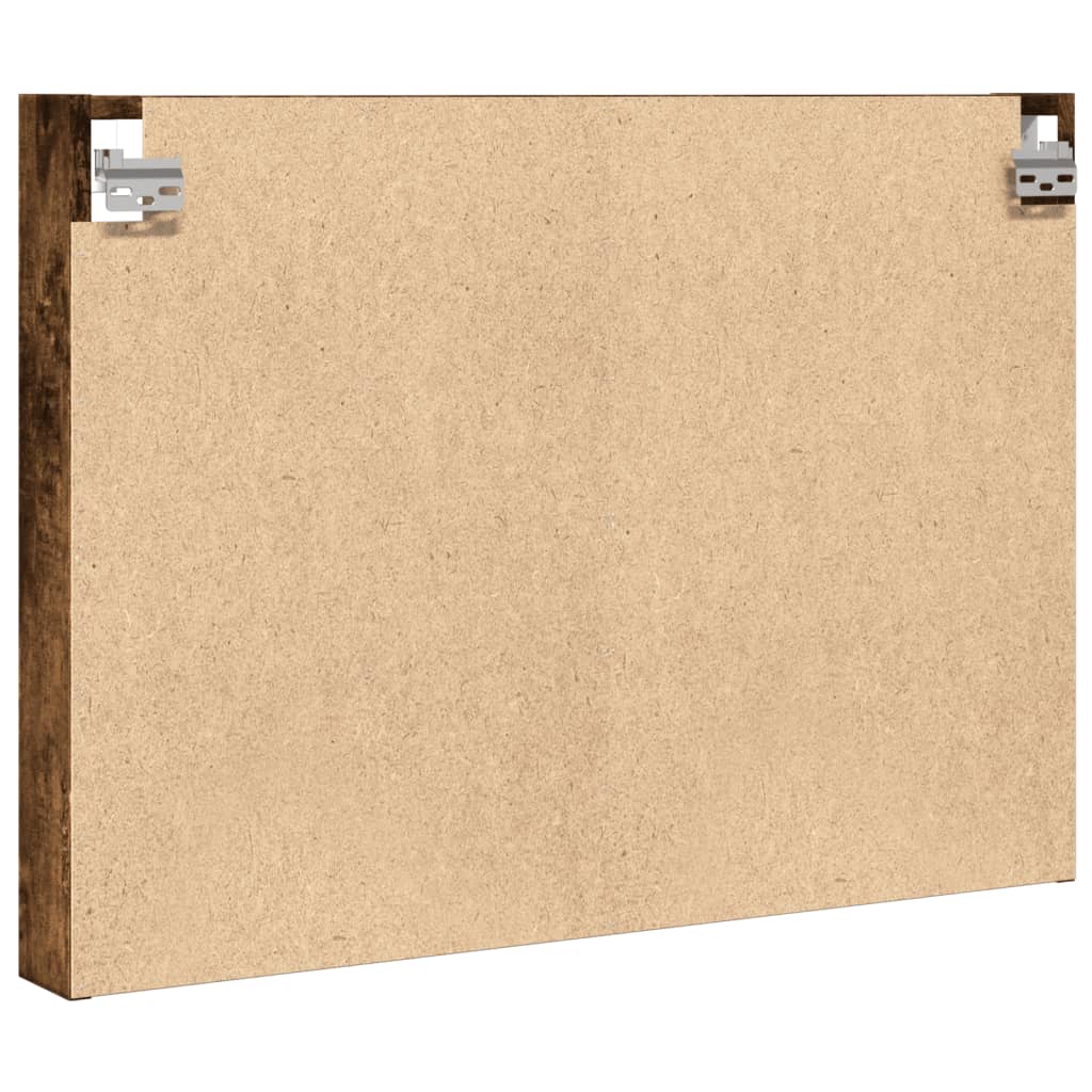 Vitrinekast 80x8,5x58 cm bewerkt hout gerookt eikenkleurig - AllerleiShop