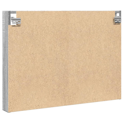 Vitrinekast 80x8,5x58 cm bewerkt hout grijs sonoma eikenkleur - AllerleiShop